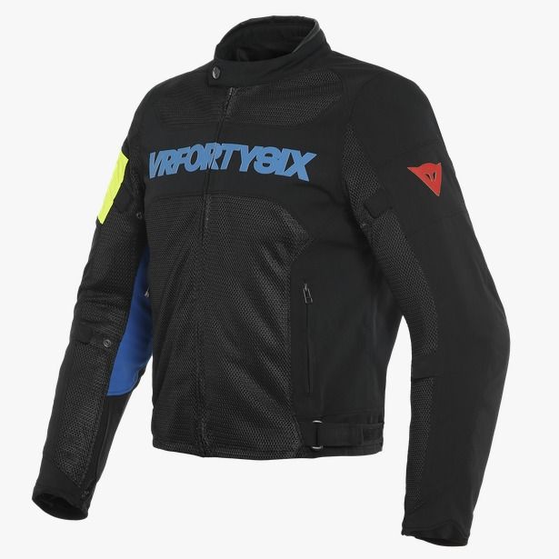 Dainese VR46 Grid Air Tex Jacket BLACK/PRINCESS-BLUE/FLUO-YELLOW : Delivery in 5 days 